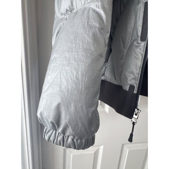 The North Face Sammie Women's Silver Down Puffer Jacket XL Faux Fur Trim Hood - Picture 11 of 12